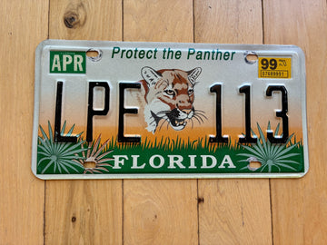 1999 Florida Panther License Plate