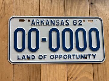 1962 Arkansas Sample License Plate