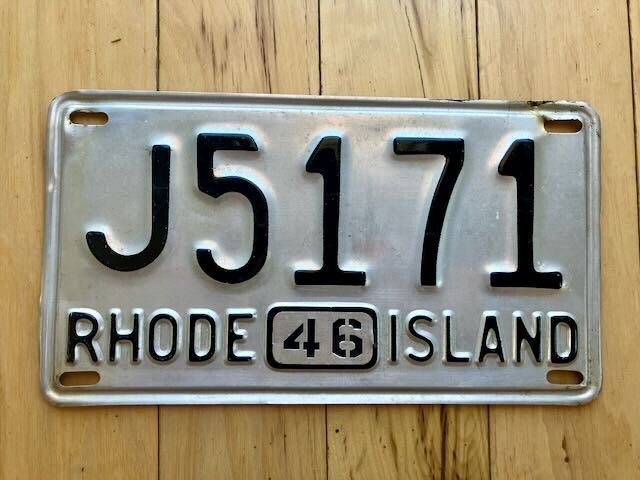 1946 Rhode Island License Plate