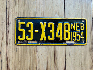 1954 Nebraska Farm Trailer License Plate