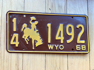 1968 Wyoming License Plate