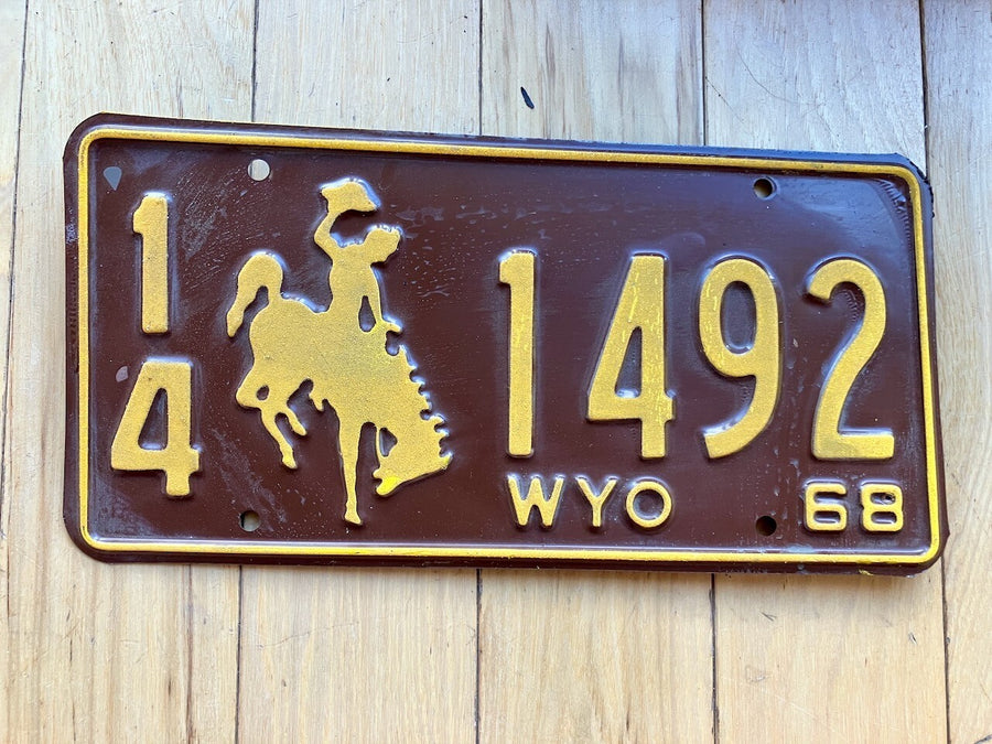 1968 Wyoming License Plate