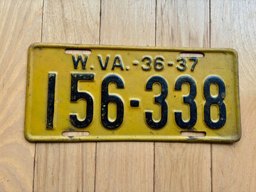 1937 West Virginia License Plate