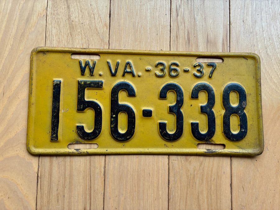 1937 West Virginia License Plate