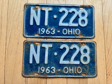Pair of 1963 Ohio License Plates