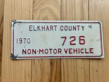 1970 Indiana Elkhart County Amish Buggy License Plate
