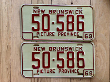 Pair of 1969 New Brunswick License Plates