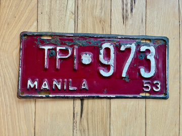 1953 Manila Philippines GV Truck License Plate