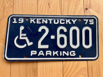 1975 Kentucky Disabled Parking License Plate
