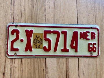 1966 Nebraska Farm Trailer License Plate