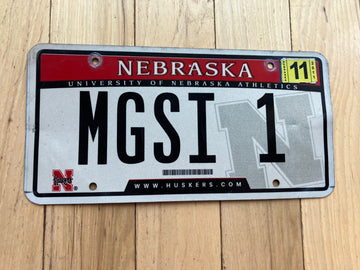 2011 University of Nebraska Vanity License Plate - MGSI 1