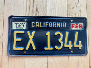 1974 California License Plate
