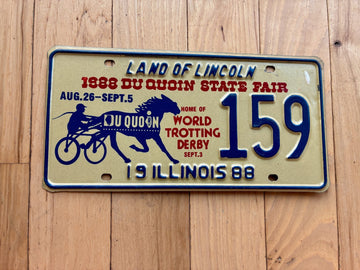 1988 Illinois Du Quoin State Fair Special Event License Plate