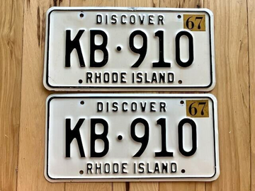 Pair of 1967 Rhode Island License Plates