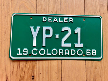 1968 Colorado Dealer License Plate