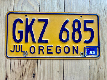 1983 Oregon License Plate