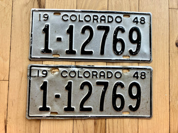 Pair of 1948 Colorado License Plates