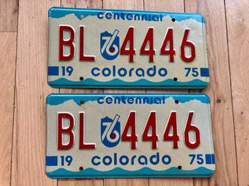 Pair of 1975 Colorado License Plates