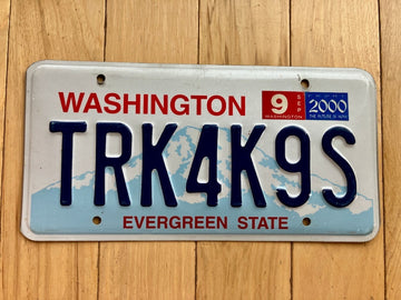 2000 Washington State Vanity License Plate - Truck For Dogs