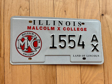 1997 Illinois Malcom X College License Plate