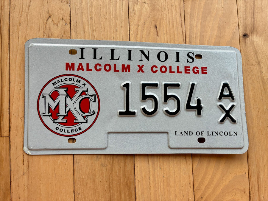 1997 Illinois Malcom X College License Plate
