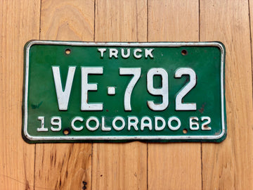 1962 Colorado Truck License Plate