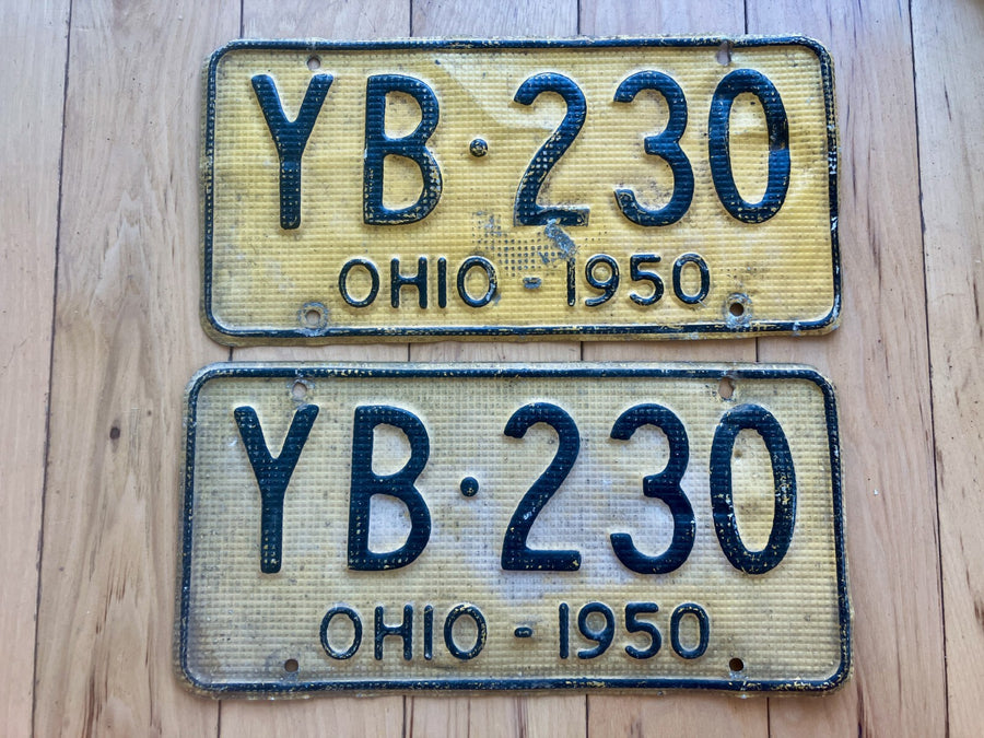 Pair of 1950 Ohio License Plates
