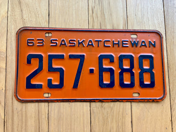 1963 Saskatchewan License Plate