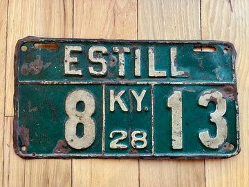 1928 Kentucky Estill County License Plate
