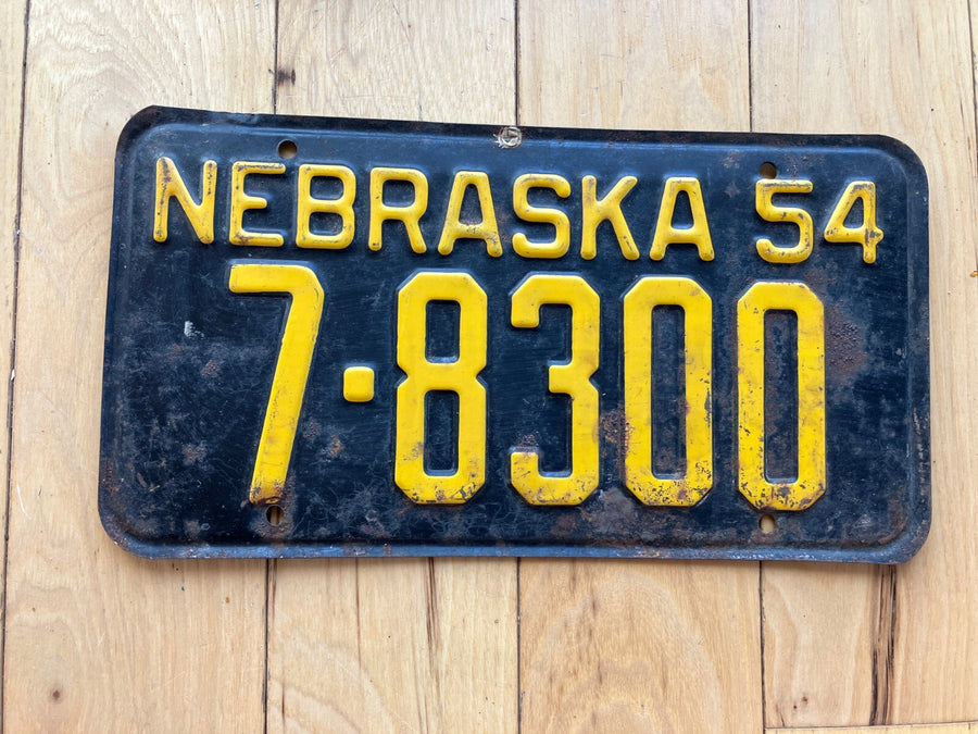 1954 Nebraska License Plate