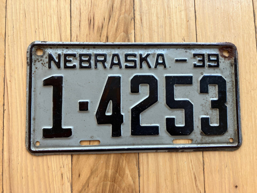 1939 Nebraska License Plate