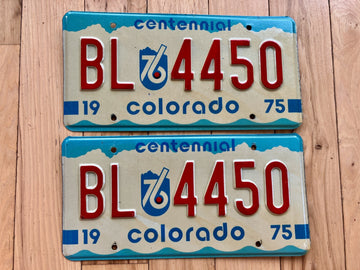Pair of 1975 Colorado License Plates