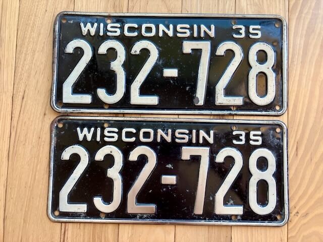 Pair of 1935 Wisconsin License Plates