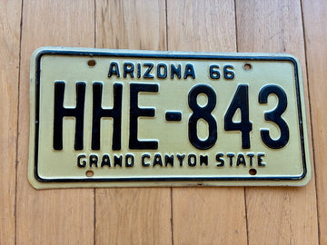 1966 Arizona License Plate- MVD YOM Clear