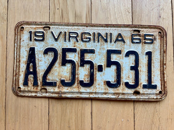 1965 Virginia License Plate