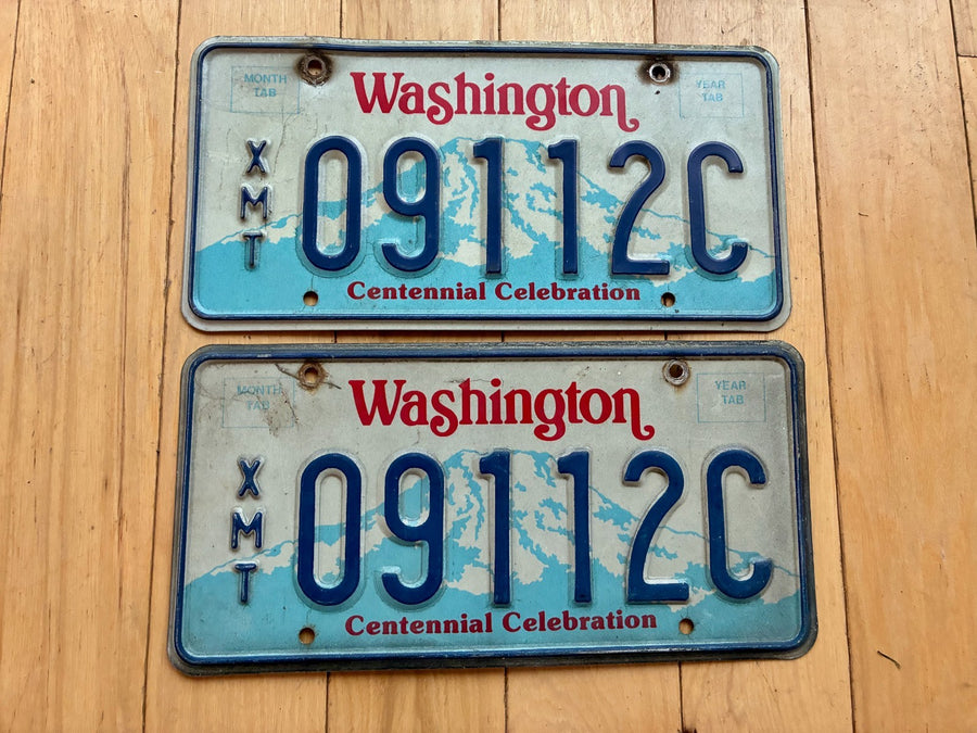 1987 Pair of Washington State County License Plates