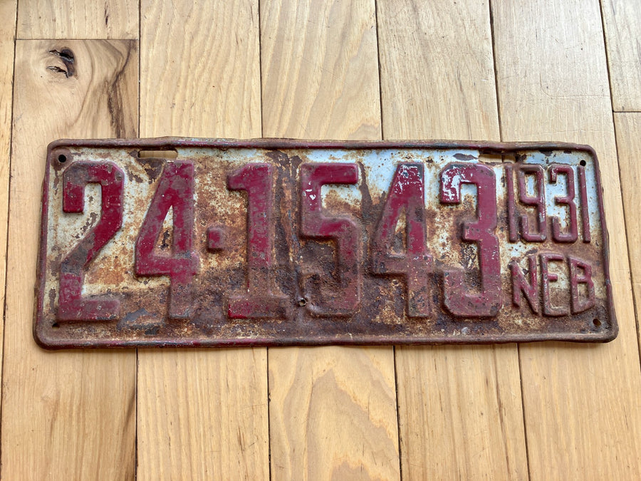 1931 Nebraska License Plate