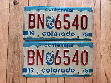 Pair of 1975 Colorado License Plates