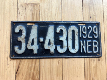 1929 Nebraska License Plate