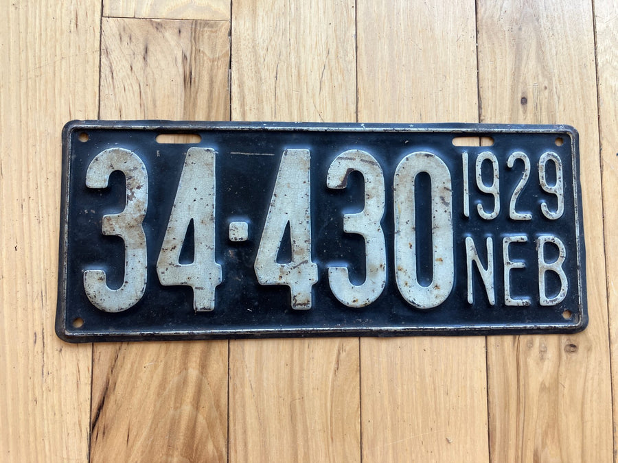 1929 Nebraska License Plate