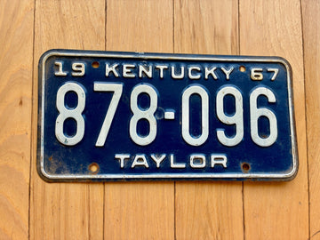 1967 Kentucky Taylor County License Plate