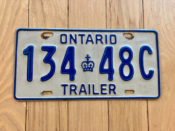 1980s Ontario Trailer License Plate