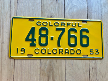 1953 Colorado License Plate