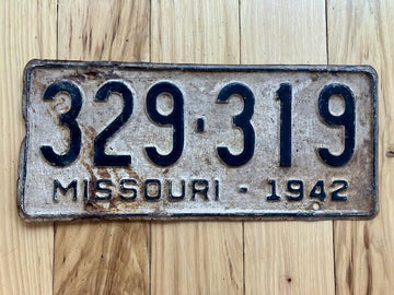 1942 Missouri License Plate