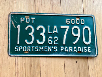 1962 Louisiana POT License Plate