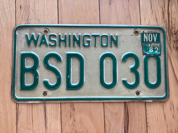 1982 Washington State License Plate