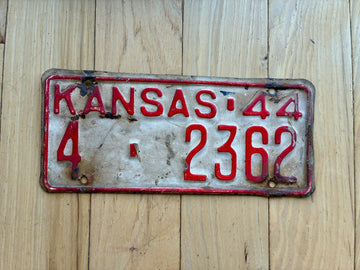 1944 Kansas License Plate