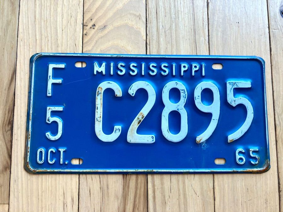 1965 Mississippi F5 License Plate