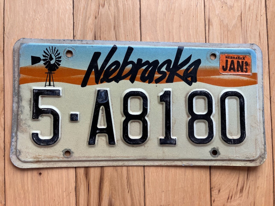 1993 Nebraska License Plate