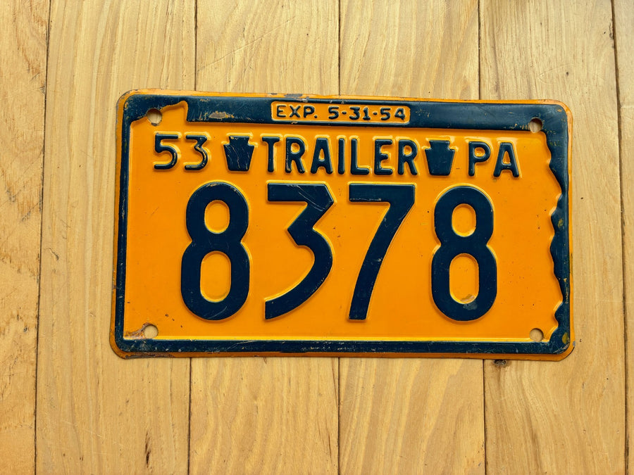 1953 Pennsylvania Trailer License Plate